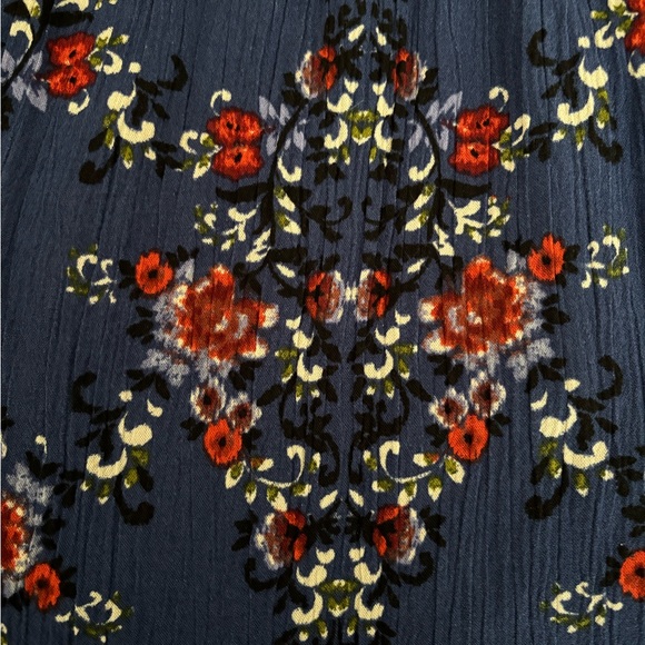 Floral Navy Off the Shoulder Summer Dress - Picture 4 of 7